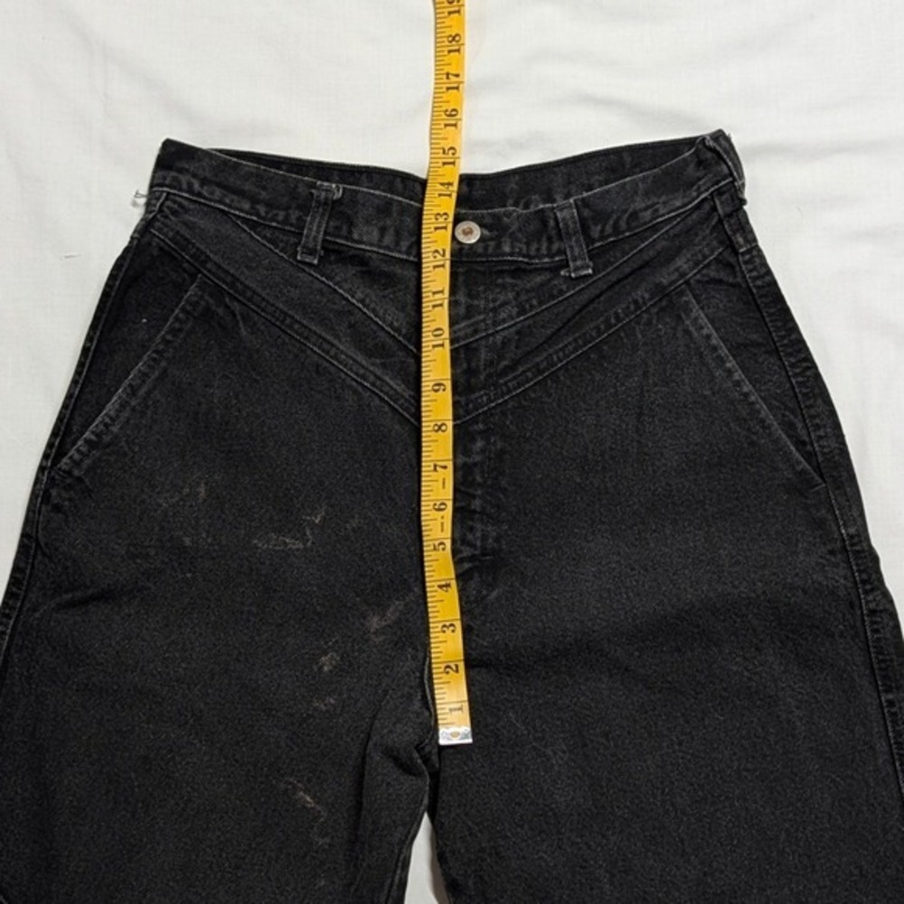 Vintage Wrangler Black High Waist Western V-Yoke Tapered Jeans Made in USA 15x36 - Picture 7 of 16